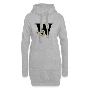 Buchstabe w Schlange - Hoodie-Kleid - Grau meliert - Vorne