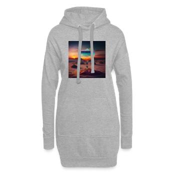 Cocktail 6 Cadeau - Sweat-shirt à capuche long Femme - gris chiné - Devant