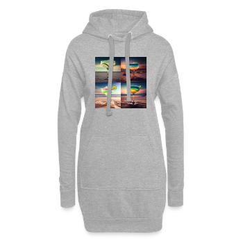 Cocktails 2 Geschenk - Hoodie-Kleid - Grau meliert - Vorne