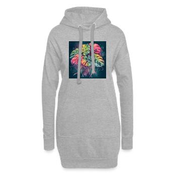 Aquarelle dessinée à la main Monstera plante - Sweat-shirt à capuche long Femme - gris chiné - Devant