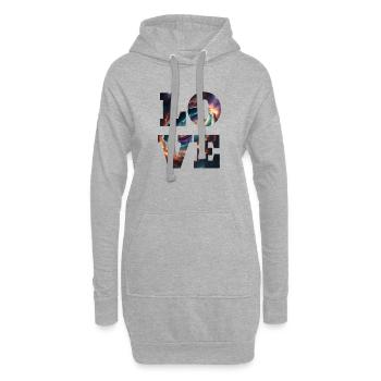 Liebe ist unendlich - Hoodie-Kleid - Grau meliert - Vorne