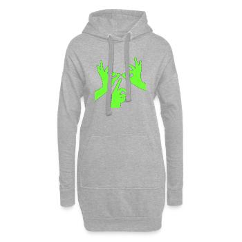 Illusion d’optique art psychédélique rétro formes sexe - Sweat-shirt à capuche long Femme - gris chiné - Devant