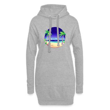 Vacances d’été Palm Sun Island Beach Palm - Sweat-shirt à capuche long Femme - gris chiné - Devant