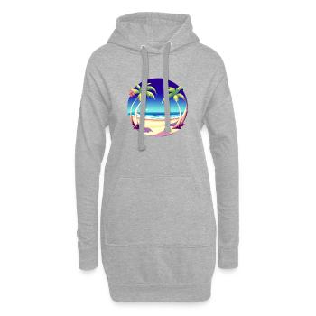 Vacances d’été Island Palm Sun Palm Beach - Sweat-shirt à capuche long Femme - gris chiné - Devant