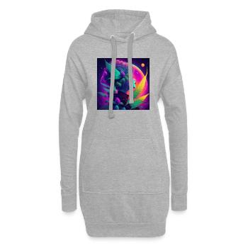 Cannabis mit junge Frau - Hoodie-Kleid - Grau meliert - Vorne