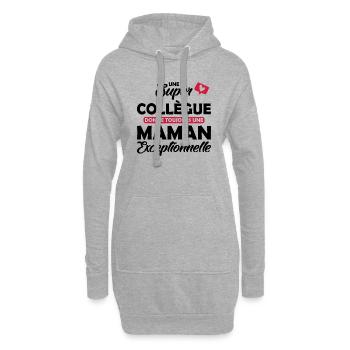 super collègue / maman exceptionnelle - Sweat-shirt à capuche long Femme - gris chiné - Devant