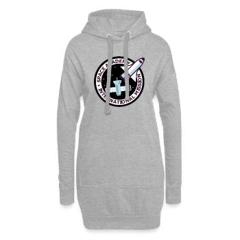 Space Academy International Vintage noir - Sweat-shirt à capuche long Femme - gris chiné - Devant