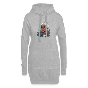 Gebt das Hanf frei 1 Geschenk - Hoodie-Kleid - Grau meliert - Vorne