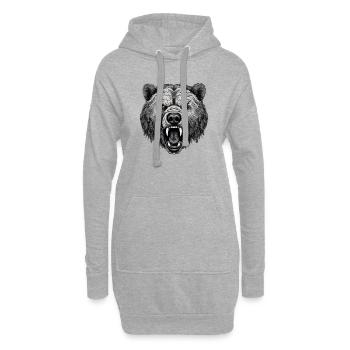 Bär - Hoodie-Kleid - Grau meliert - Vorne
