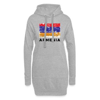 Armenia Flag - Hoodie-Kleid - Grau meliert - Vorne