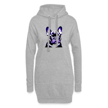 Chien Bouledogue Français Chiens Propriétaire de Chien - Sweat-shirt à capuche long Femme - gris chiné - Devant