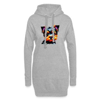 propriétaire de chien Yorkshire Terrier chiot chien - Sweat-shirt à capuche long Femme - gris chiné - Devant