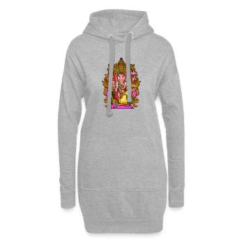 Ganesha - Sweat-shirt à capuche long Femme - gris chiné - Devant
