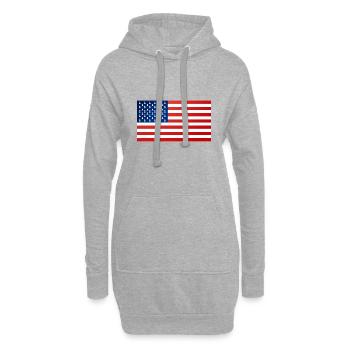 American Breizh - Sweat-shirt à capuche long Femme - gris chiné - Devant