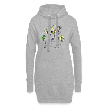 Fleur - Sweat-shirt à capuche long Femme - gris chiné - Devant
