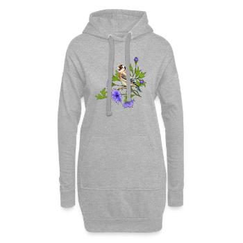 Bunter Vogel - Hoodie-Kleid - Grau meliert - Vorne