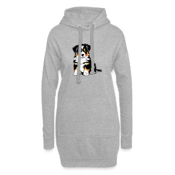 Chien Chiot Propriétaire de chien Berger australien - Sweat-shirt à capuche long Femme - gris chiné - Devant