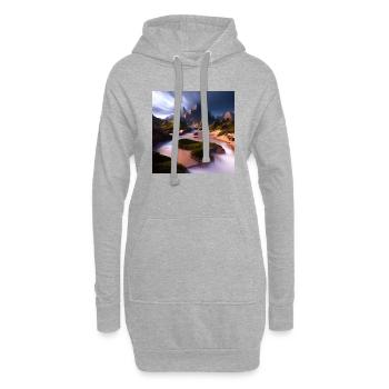 Cinematic fantasy landscape - Hoodie-Kleid - Grau meliert - Vorne