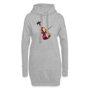 Violon Orchestre Violoniste Musique Violon - Sweat-shirt à capuche long Femme - gris chiné - Devant