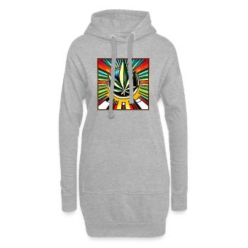 Cannabis comic style - Hoodie-Kleid - Grau meliert - Vorne