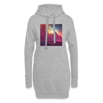 Nature design - Sweat-shirt à capuche long Femme - gris chiné - Devant