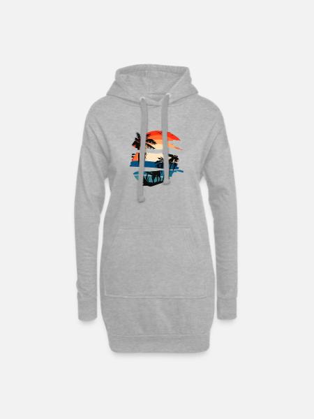 Sonnenuntergang - Hoodie-Kleid - Grau meliert