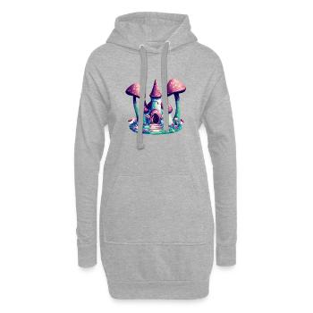 Fantasy Castle Mushroom Towers, conte de fées magique - Sweat-shirt à capuche long Femme - gris chiné - Devant