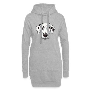 Dalmatiner Kopf Comic Cartoon Hundefreude - Hoodie-Kleid - Grau meliert - Vorne