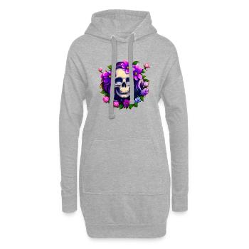 Lila Flowers Boho Women Skull - Hoodie-Kleid - Grau meliert - Vorne