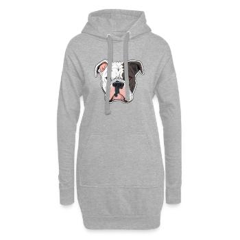 American Bulldog Kopf Comic Cartoon Hund - Hoodie-Kleid - Grau meliert - Vorne