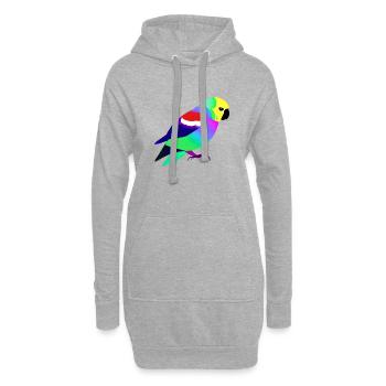 Perruche Oiseau Propriétaire Oiseau Cockatiel - Sweat-shirt à capuche long Femme - gris chiné - Devant