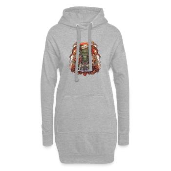 Drachen Auto - Hoodie-Kleid - Grau meliert - Vorne