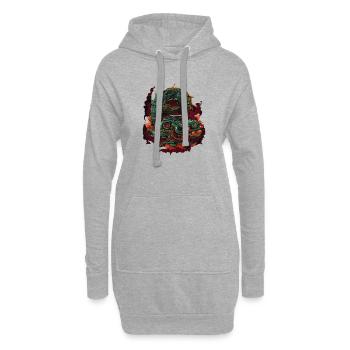 Drachen Auto - Hoodie-Kleid - Grau meliert - Vorne