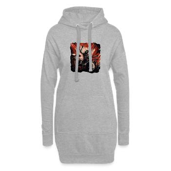 Drummer crazy - Hoodie-Kleid - Grau meliert - Vorne