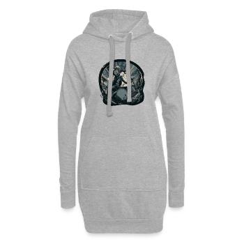 Drums crazy - Hoodie-Kleid - Grau meliert - Vorne
