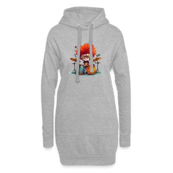 Drummer Boy - Hoodie-Kleid - Grau meliert - Vorne
