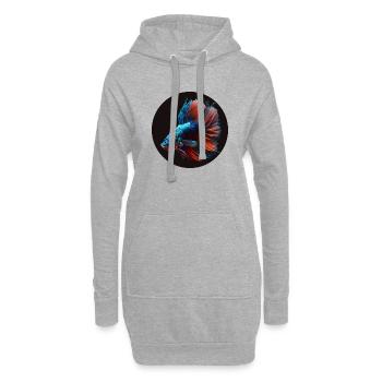 Kampffisch / Beta Splendens - Hoodie-Kleid - Grau meliert - Vorne