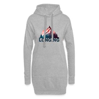 Mountain Longing - Hoodie-Kleid - Grau meliert - Vorne