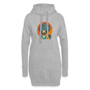 Sängerin - Hoodie-Kleid - Grau meliert - Vorne