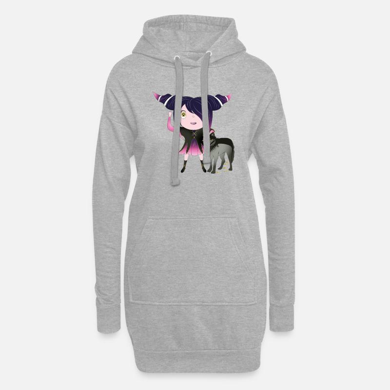 Depuis e - Sweat-shirt à capuche long Femme - gris chiné