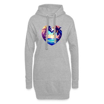Vacances d’été Palm Island Sun Palm Beach - Sweat-shirt à capuche long Femme - gris chiné - Devant