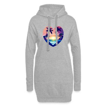 Vacances d’été Palm Island Sun Palm Beach - Sweat-shirt à capuche long Femme - gris chiné - Devant