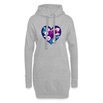 Saint-Valentin, Amour, Mariage, Fête des mères, Fiançailles - Sweat-shirt à capuche long Femme - gris chiné - Devant