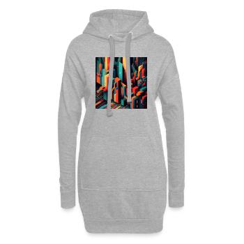 Périphérie abstraite - Sweat-shirt à capuche long Femme - gris chiné - Devant