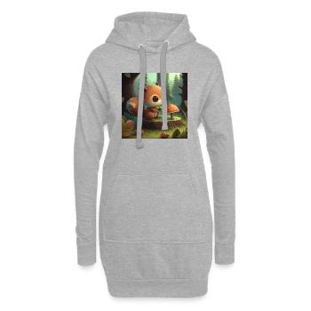 Süßes Eichhörnchen isst in der Natur - Hoodie-Kleid - Grau meliert - Vorne