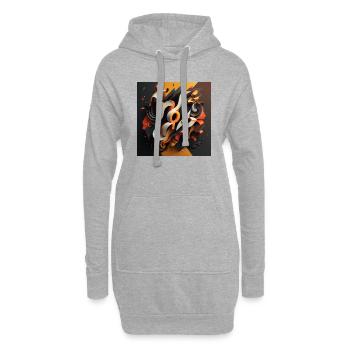Graffiti - Sweat-shirt à capuche long Femme - gris chiné - Devant