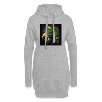 Perroquet dans la nature - Sweat-shirt à capuche long Femme - gris chiné - Devant