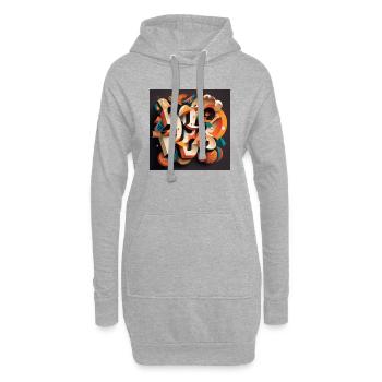Graffiti - Sweat-shirt à capuche long Femme - gris chiné - Devant