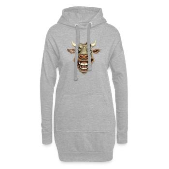 Kuh lacht - Hoodie-Kleid - Grau meliert - Vorne