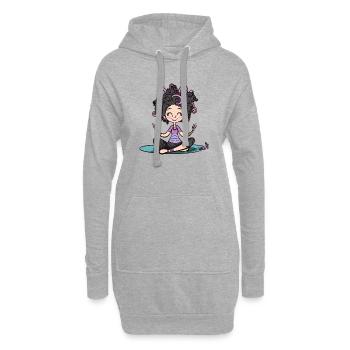 Yoga Lotus Pose - Hoodie-Kleid - Grau meliert - Vorne